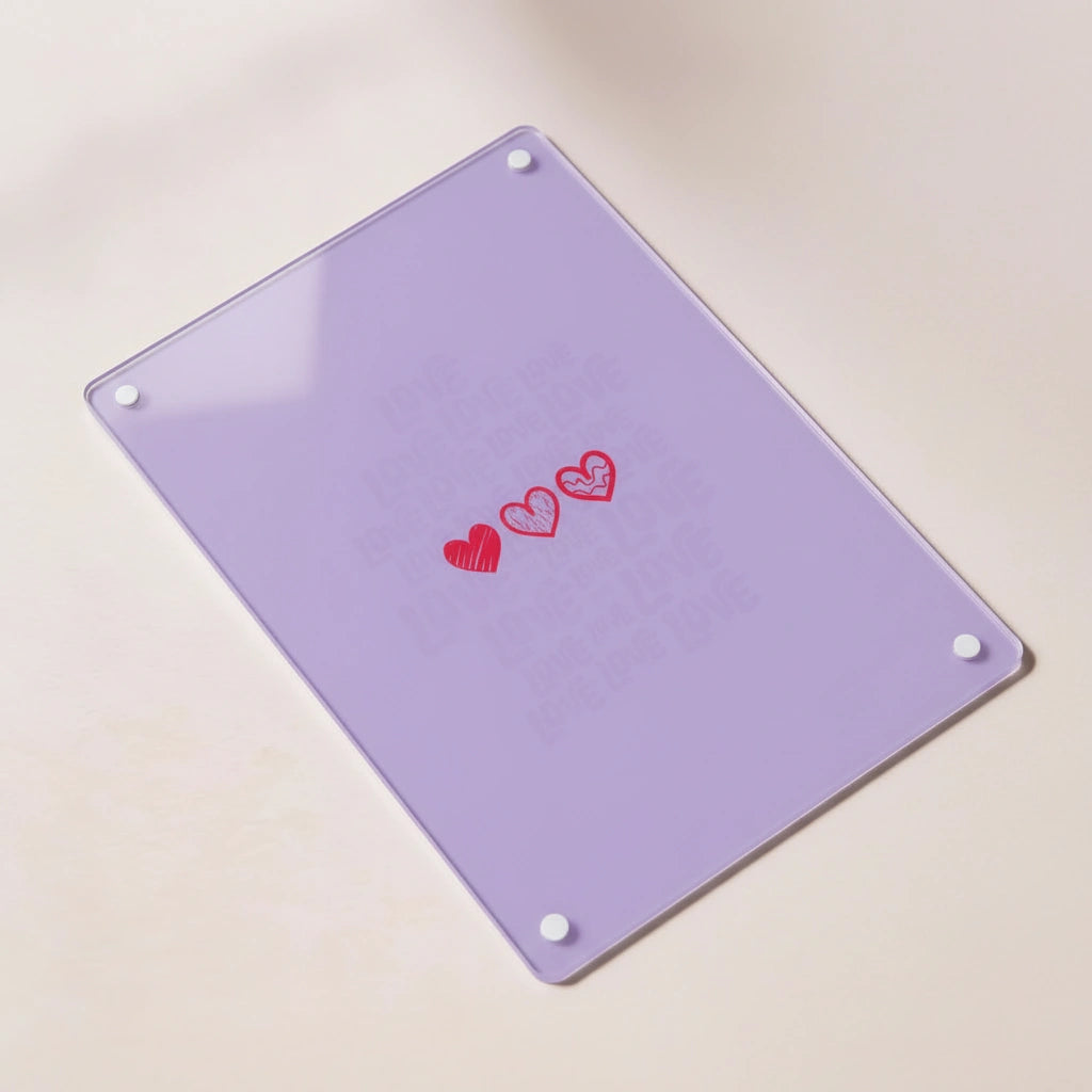 Cuadro San Valentín Corazones Minimal en Metacrilato