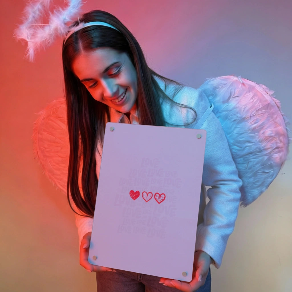 Cuadro San Valentín Corazones Minimal en Metacrilato