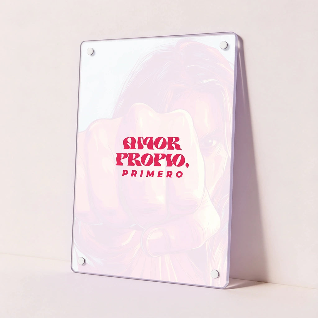 Cuadro San Solterín “Amor Propio, Primero” en Metacrilato