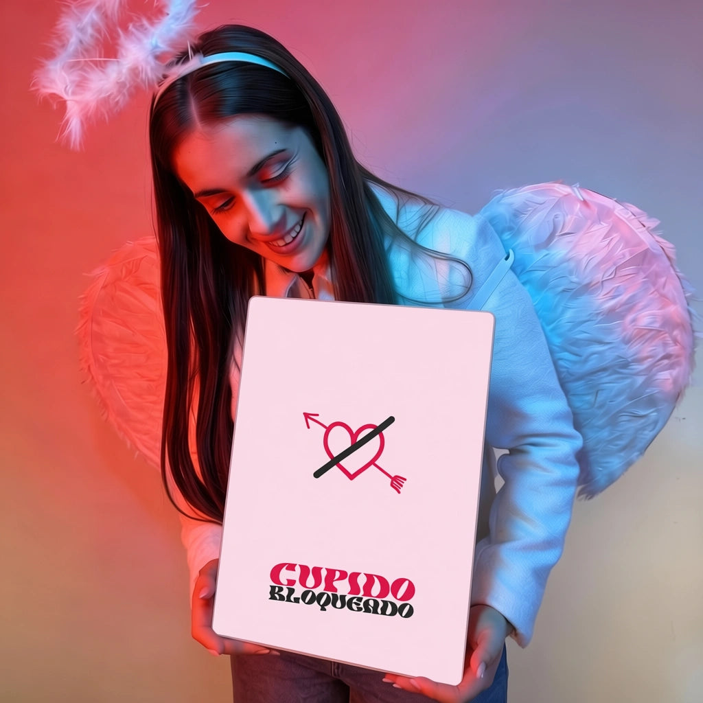 Cuadro San Solterín “Cupido Bloqueado” en Metacrilato | Anti-San Valentín