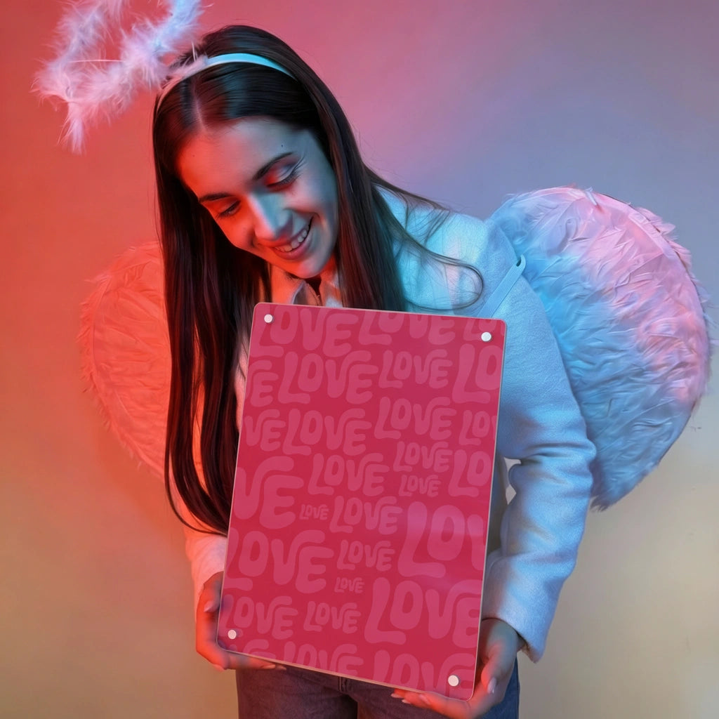 Cuadro San Valentín Love Tipográfico en Metacrilato