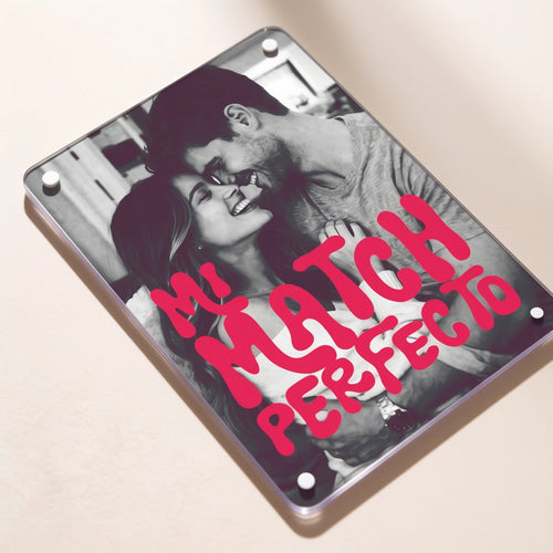 Cuadro San Valentín Personalizado “Mi Match Perfecto” en Metacrilato