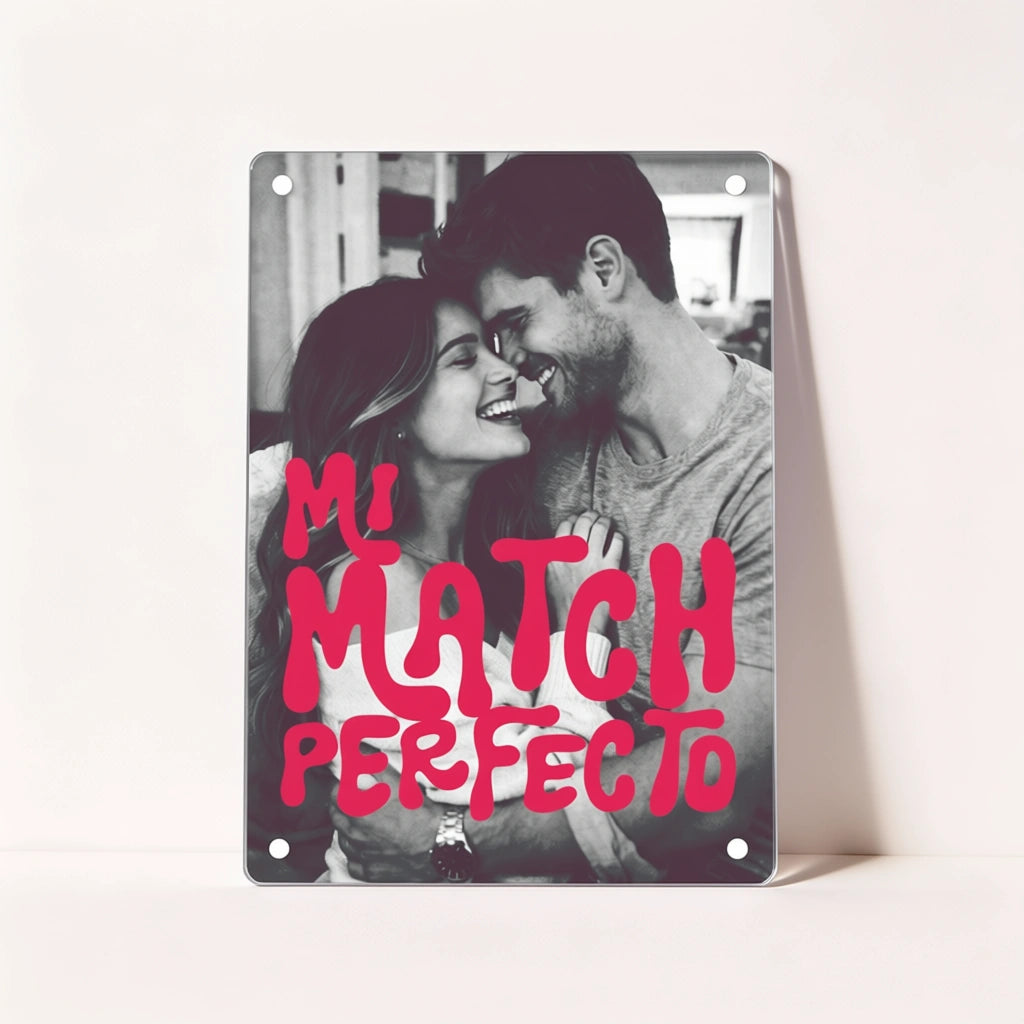 Cuadro San Valentín Personalizado “Mi Match Perfecto” en Metacrilato