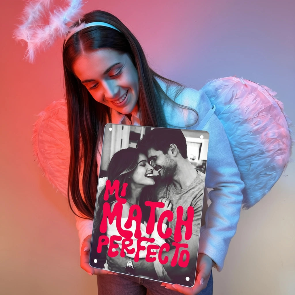 Cuadro San Valentín Personalizado “Mi Match Perfecto” en Metacrilato
