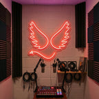 Neón LED Alas Rojas | Decoración Luminosa Ángel Rebelde