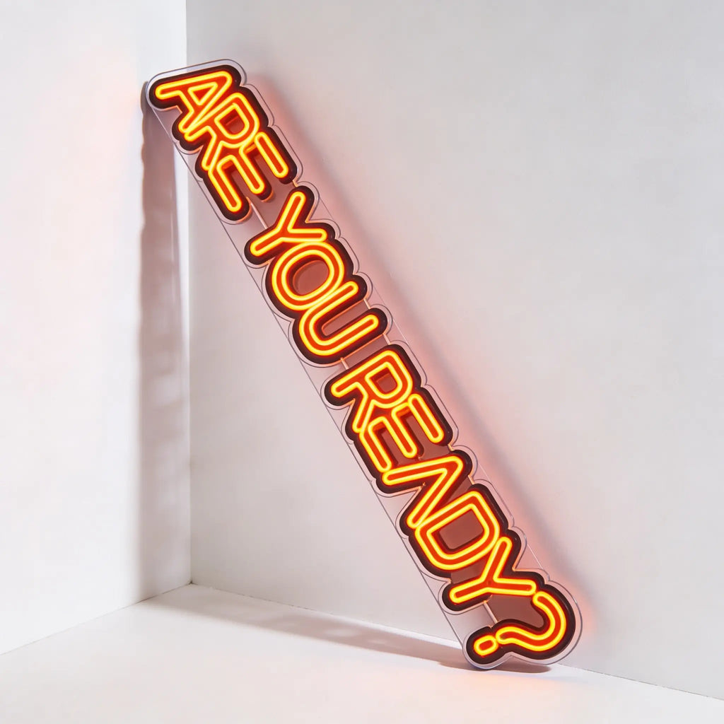 Neón LED Are You Ready? | Cartel Luminoso Motivacional y Decorativo