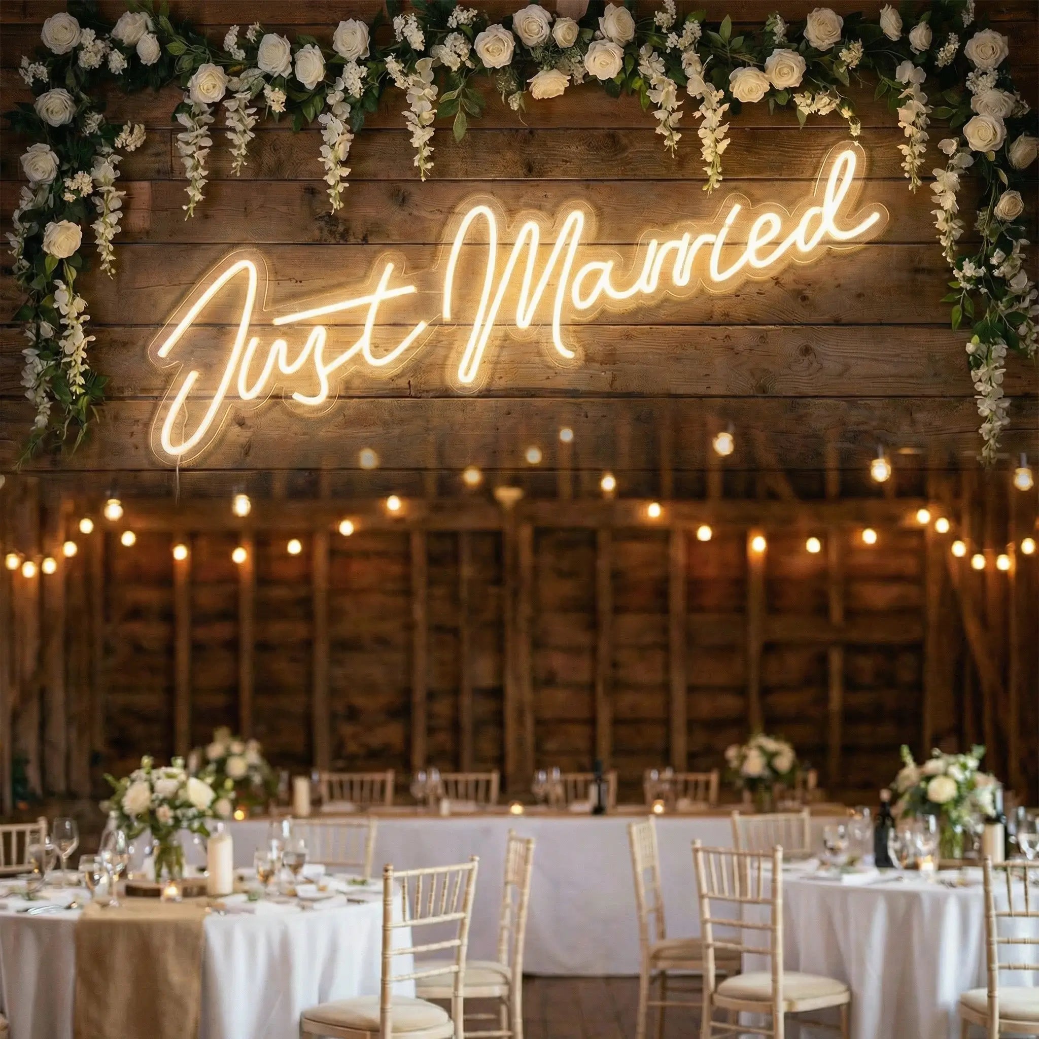 Neón LED “Just Married” | Decoración Luminosa para Bodas