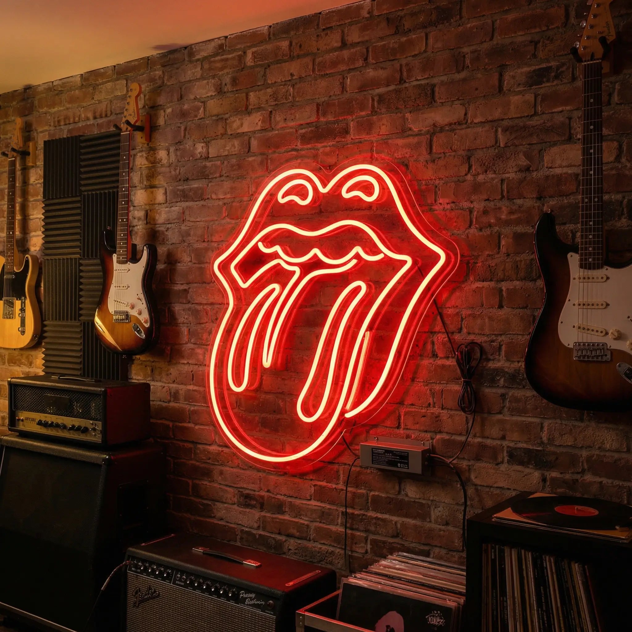 Neón LED Labios Rock | Decoración Rebelde con Luz (46.7x50cm)