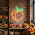 Neón LED Melocotón | Luz Decorativa Frutal en Tonos Cálidos