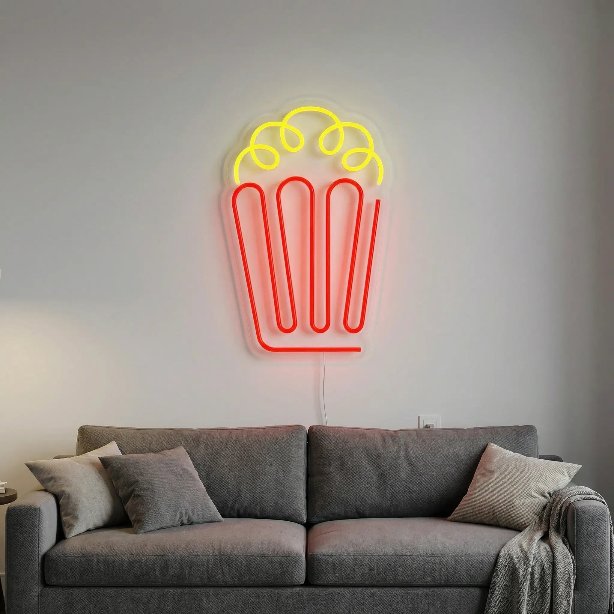 Neón LED Palomitas | Decoración Luminosa para Cine y Ocio