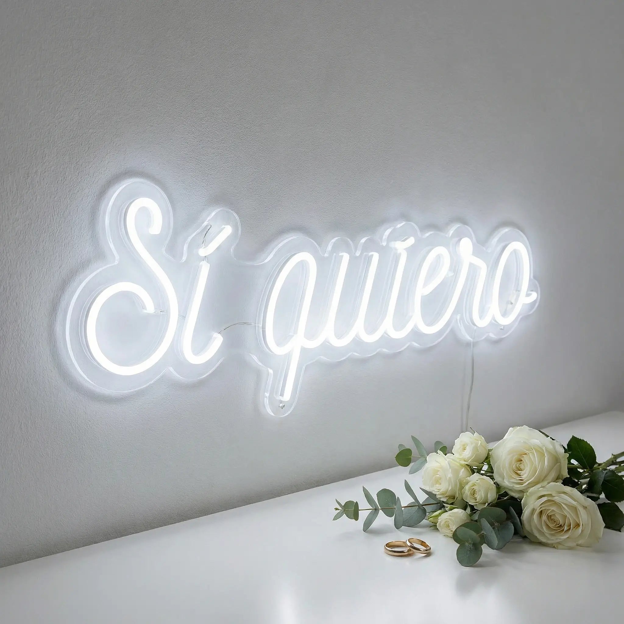 Neón LED “Sí quiero” | Decoración Luminosa Elegante y Moderna