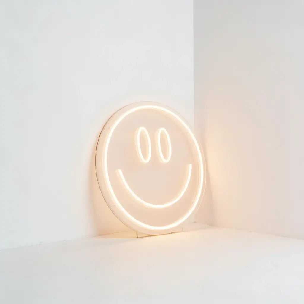 Neón LED Smiley Decorativo Blanco Cálido | RotulMarket