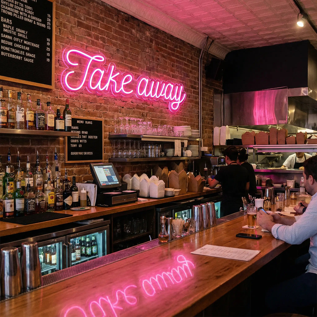 Neón LED “Take Away” | Decoración Luminosa para Negocios