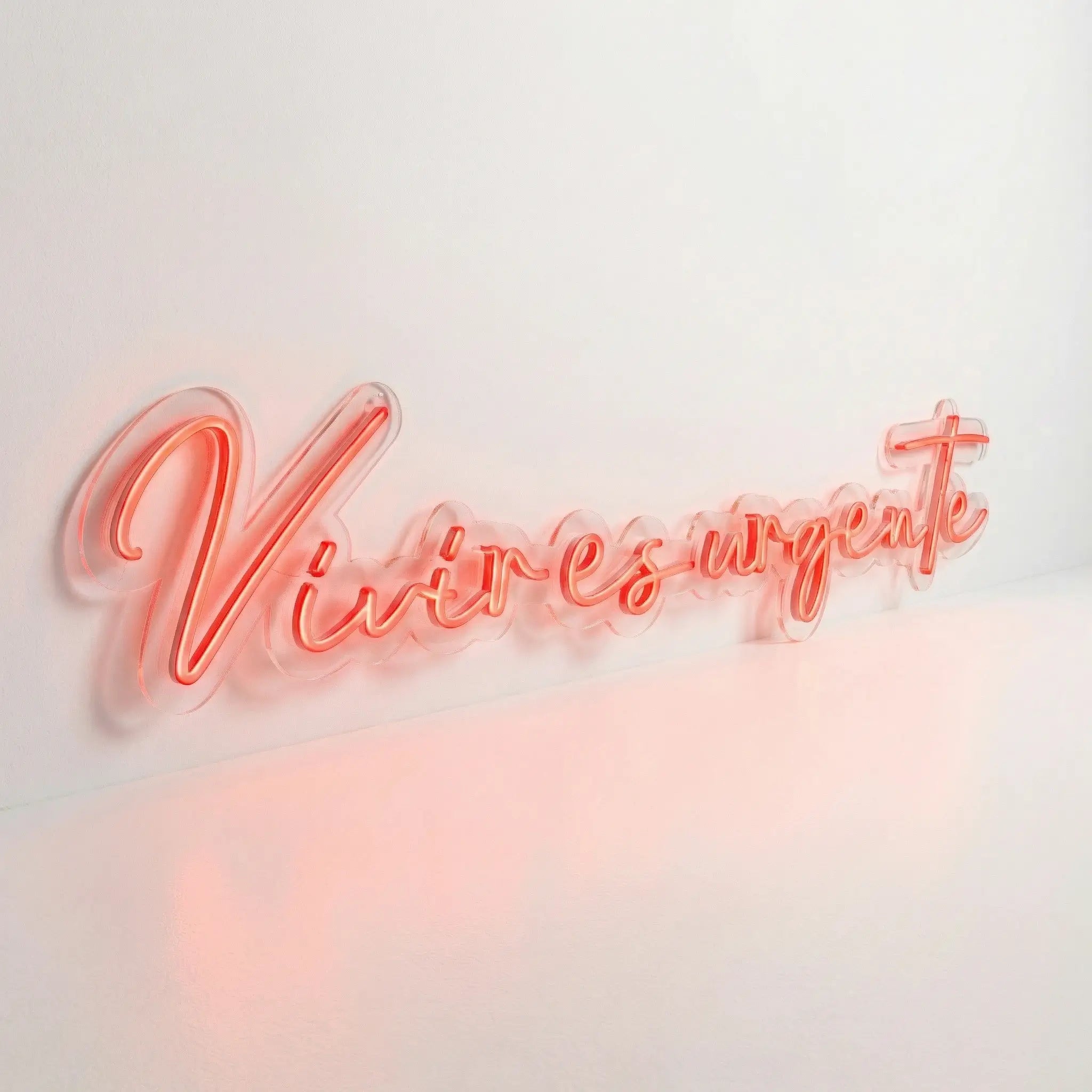 Neón LED Vivir es urgente | Frase Motivacional en Luz Verde